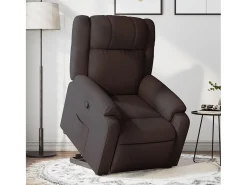 Poltrona| Poltrona Confortável | Poltrona reclinável elevatória tecido -escuro SHL82096 Castanho