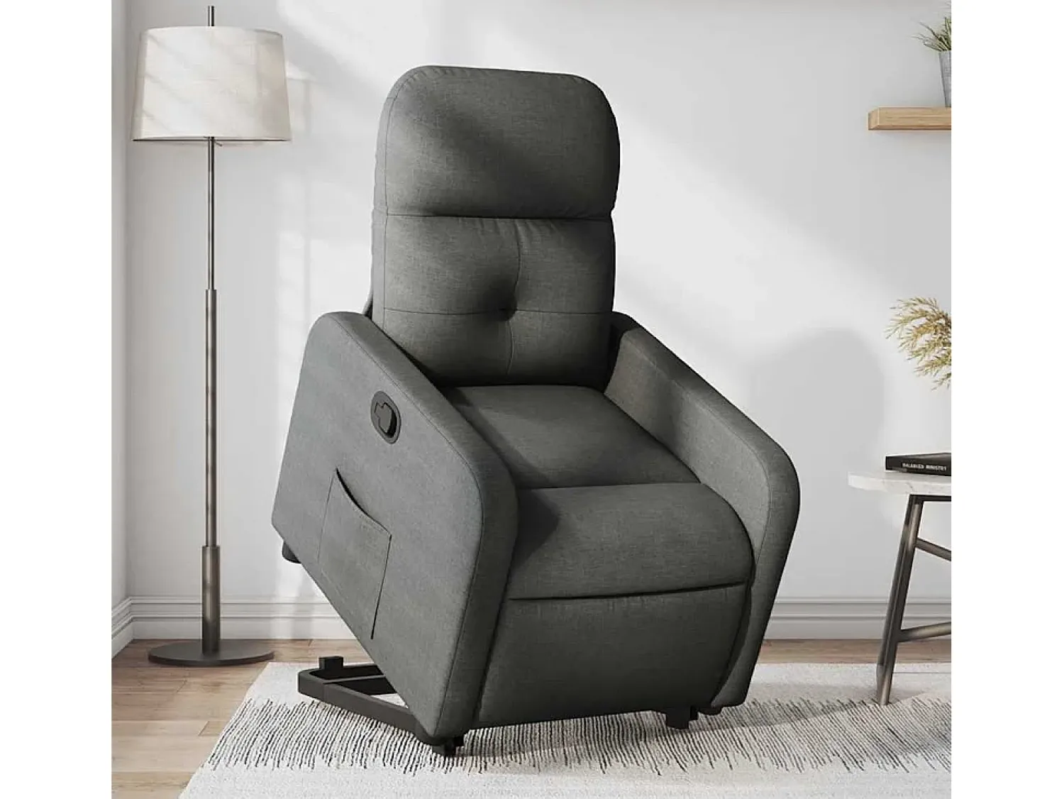 Poltrona| Poltrona Confortável | Poltrona reclinável elevatória tecido cinzento-escuro SHL561540 Cinza antracite