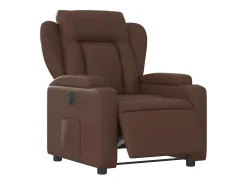 Poltrona* Poltrona Confortável | Poltrona reclinável elétrica couro artificial SHL594333 Castanho