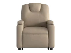 Sale Poltrona Confortável | Poltrona reclinável elevatória couro artificial cor cappuccino SHL512300 Castanho