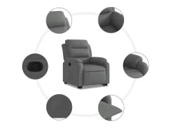 Poltrona| Poltrona Confortável | Poltrona reclinável elevatória tecido cinzento-escuro SHL202875 Cinza antracite