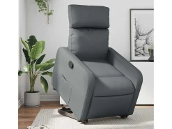 Clearance Poltrona Confortável | Poltrona reclinável elevatória couro artificial SHL570426 Cinzento