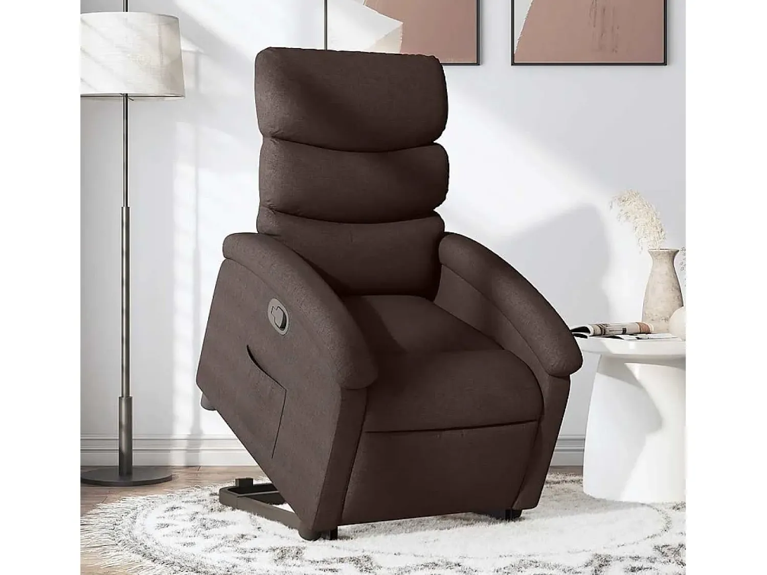 Poltrona* Poltrona Confortável | Poltrona reclinável elevatória tecido -escuro SHL895508 Castanho