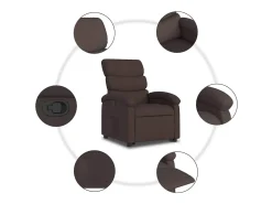 Poltrona* Poltrona Confortável | Poltrona reclinável elevatória tecido -escuro SHL895508 Castanho
