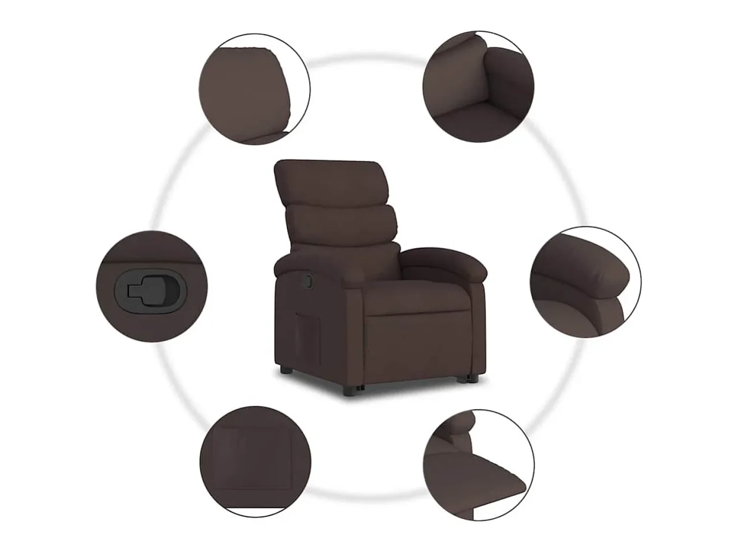 Poltrona* Poltrona Confortável | Poltrona reclinável elevatória tecido -escuro SHL895508 Castanho