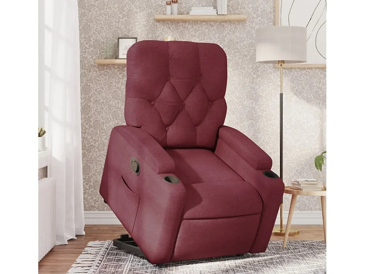 Poltrona* Poltrona Confortável | Poltrona reclinável elevatória tecido tinto SHL158616 Vermelho