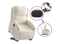 Poltrona| Poltrona Confortável | Poltrona reclinável elevatória veludo cor SHL58325 Creme