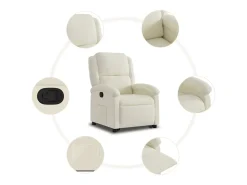 Poltrona| Poltrona Confortável | Poltrona reclinável elevatória veludo cor SHL58325 Creme