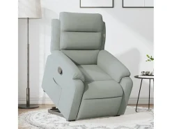 Poltrona Confortável | Poltrona reclinável elevatória veludo cinza-claro SHL858742^ Poltrona