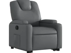 Poltrona| Poltrona Confortável | Poltrona reclinável elevatória couro artificial SHL99074 Cinzento