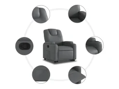 Poltrona| Poltrona Confortável | Poltrona reclinável elevatória couro artificial SHL99074 Cinzento