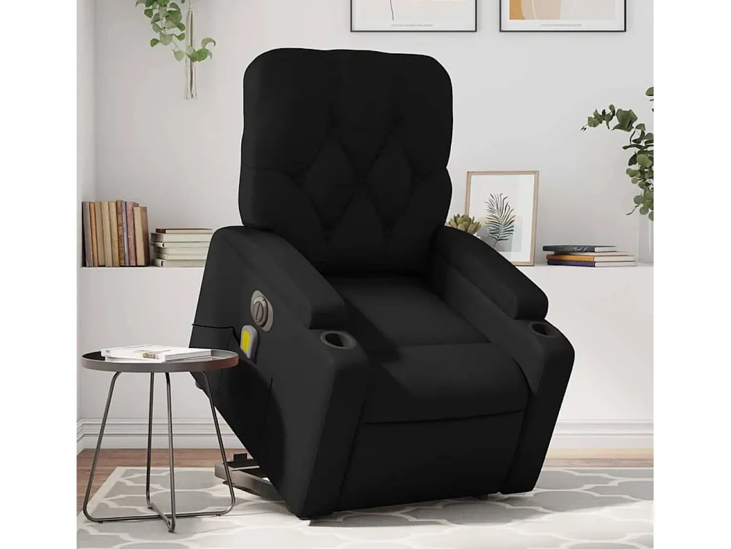 Poltrona* Poltrona Confortável | Poltrona reclinável elevatória elétrica couro artificial SHL336228 Preto