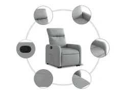 Poltrona| Poltrona Confortável | Poltrona reclinável elevatória tecido -claro SHL280715 Cinzento