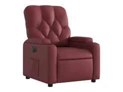 New Poltrona Confortável | Poltrona reclinável elétrica couro artificial tinto SHL196549 Vermelho