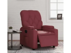 New Poltrona Confortável | Poltrona reclinável elétrica couro artificial tinto SHL196549 Vermelho