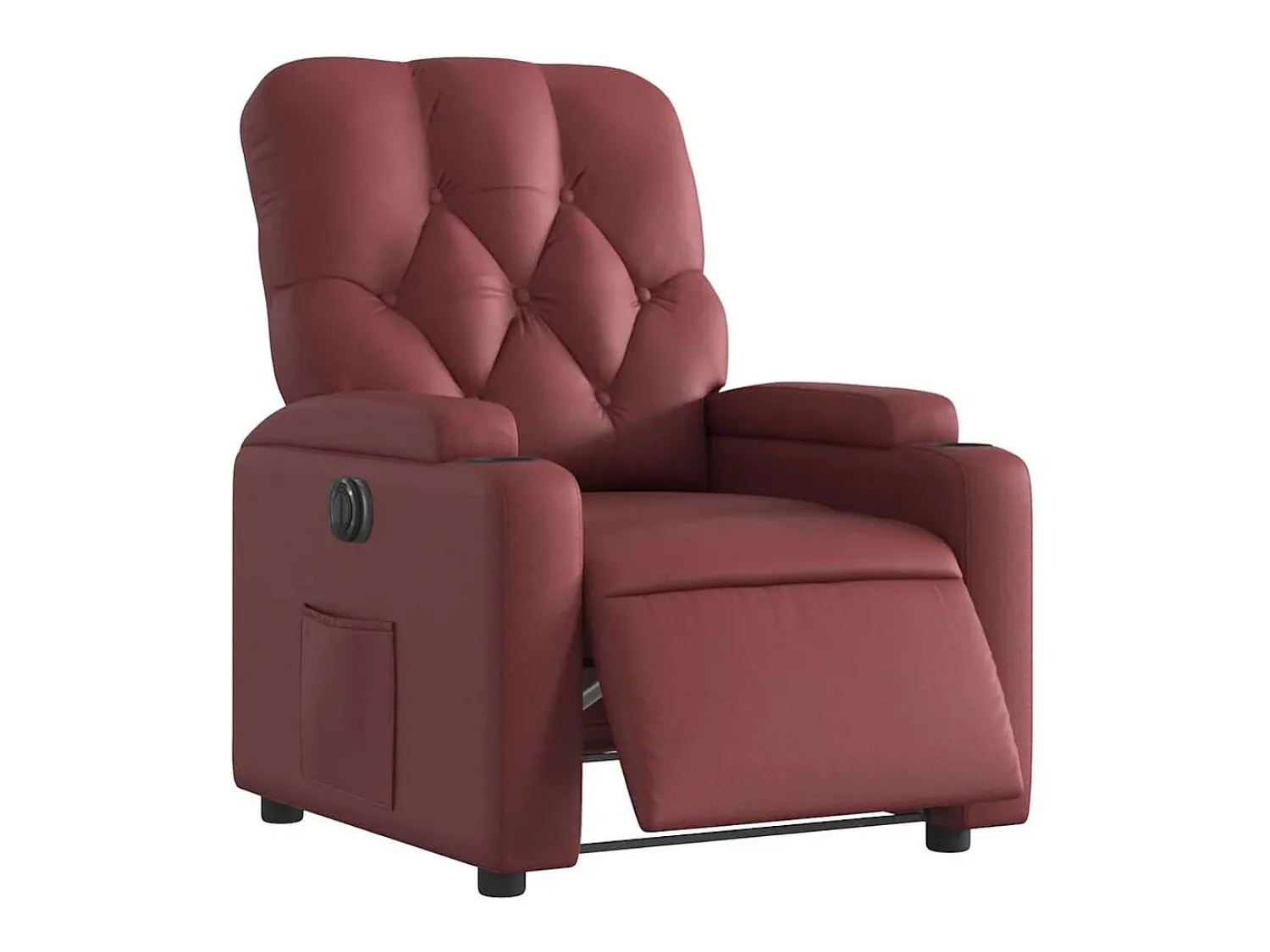 New Poltrona Confortável | Poltrona reclinável elétrica couro artificial tinto SHL196549 Vermelho