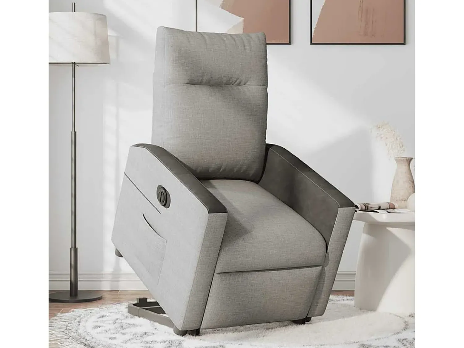 Sale Poltrona Confortável | Poltrona reclinável elevatória elétrica tecido -nublado SHL248458 Cinzento