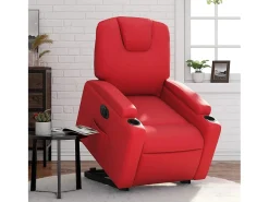 Poltrona| Poltrona Confortável | Poltrona reclinável elevatória elétrica couro artif. SHL137581 Vermelho