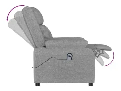 Clearance Poltrona Confortável | Poltrona reclinável elétrica tecido -claro SHL318236 Cinzento