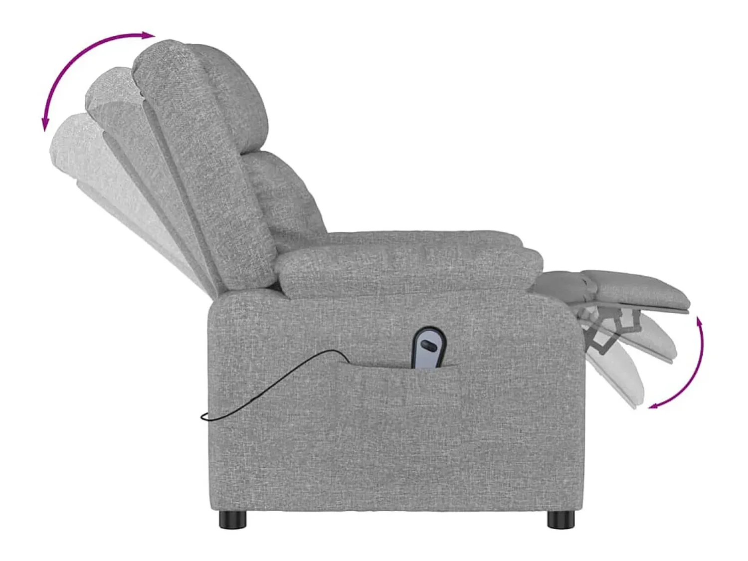 Clearance Poltrona Confortável | Poltrona reclinável elétrica tecido -claro SHL318236 Cinzento
