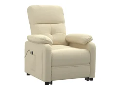 New Poltrona Confortável | Poltrona reclinável elétrica tecido cor SHL267251 Creme