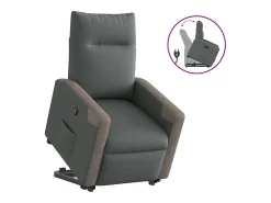 Poltrona* Poltrona Confortável | Poltrona reclinável elevatória tecido cinzento-escuro SHL52156 Cinza antracite