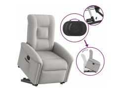 Poltrona| Poltrona Confortável | Poltrona reclinável elevatória tecido -nublado SHL780547 Cinzento
