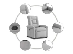 Poltrona| Poltrona Confortável | Poltrona reclinável elevatória tecido -nublado SHL780547 Cinzento