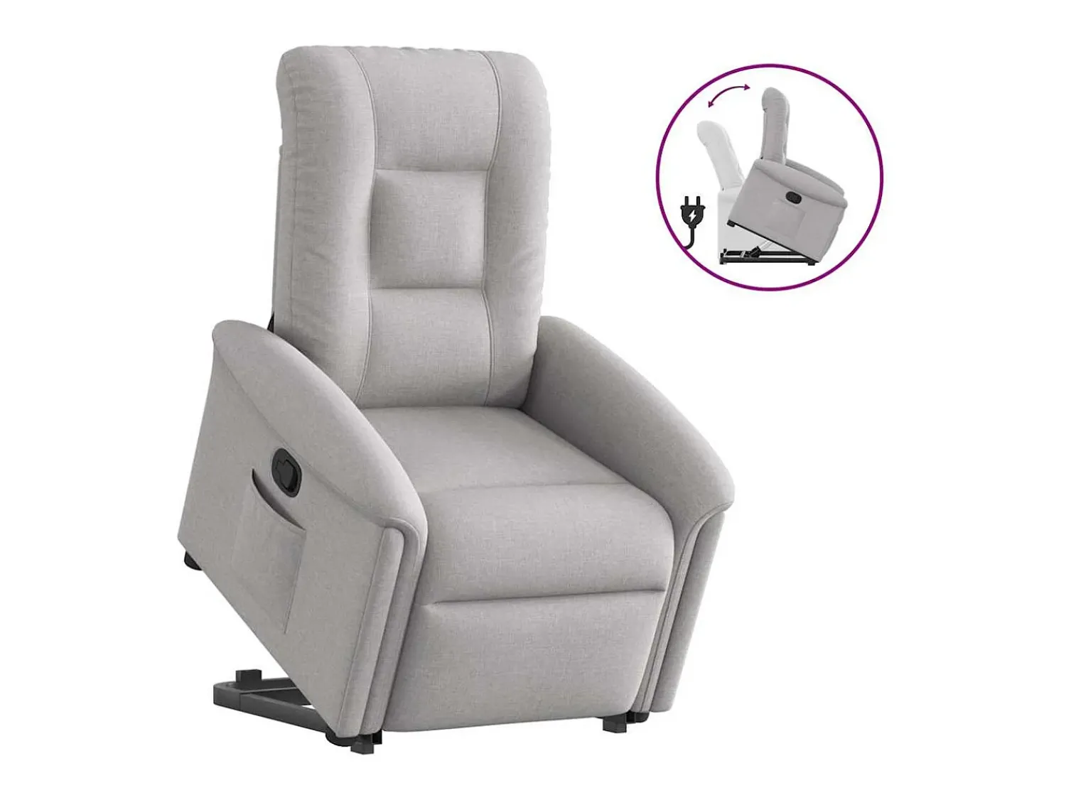 Poltrona| Poltrona Confortável | Poltrona reclinável elevatória tecido -nublado SHL780547 Cinzento