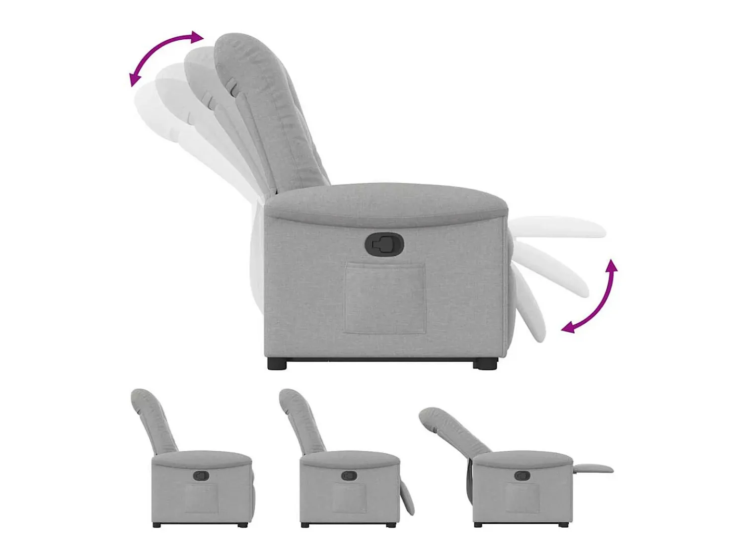 Poltrona| Poltrona Confortável | Poltrona reclinável elevatória tecido -nublado SHL780547 Cinzento