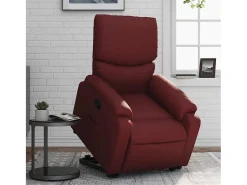Poltrona| Poltrona Confortável | Poltrona reclinável elevatória couro artificial tinto SHL829117 Vermelho