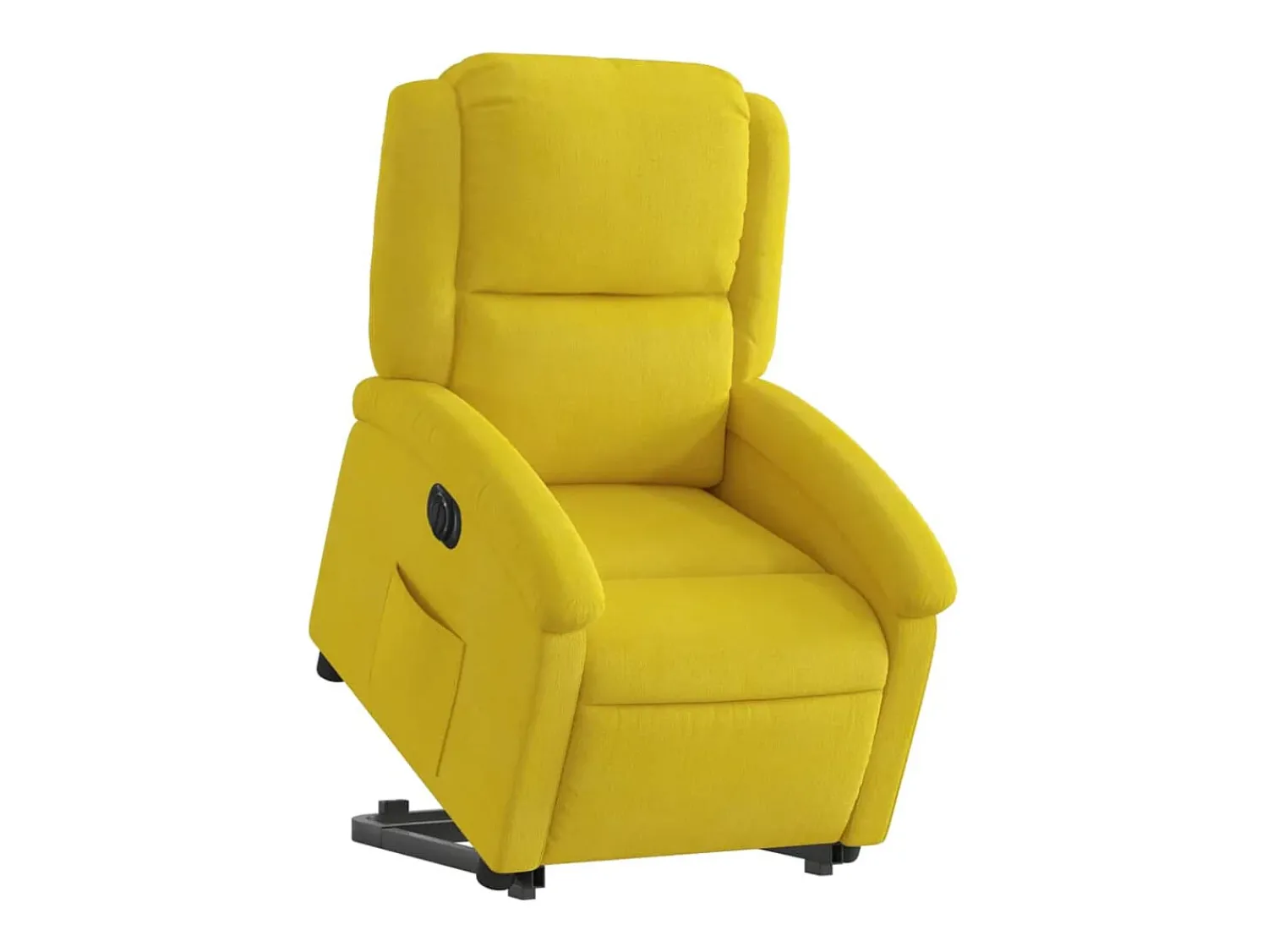 Poltrona| Poltrona Confortável | Poltrona reclinável elevatória elétrica veludo SHL258658 Amarelo