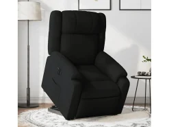 Poltrona| Poltrona Confortável | Poltrona reclinável elevatória elétrica tecido SHL725968 Preto