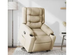 New Poltrona Confortável | Poltrona reclinável elevatória tecido cor SHL418708 Creme