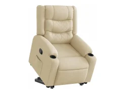 New Poltrona Confortável | Poltrona reclinável elevatória tecido cor SHL418708 Creme