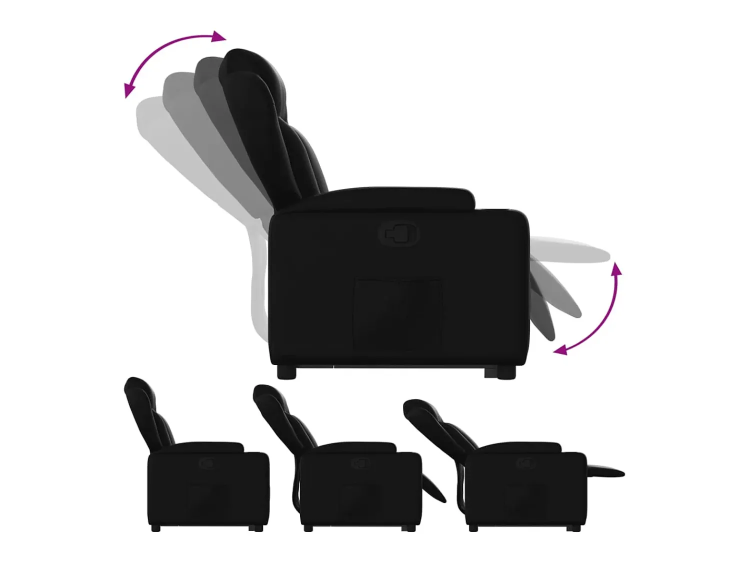 Poltrona| Poltrona Confortável | Poltrona reclinável elevatória couro artificial SHL593401 Preto