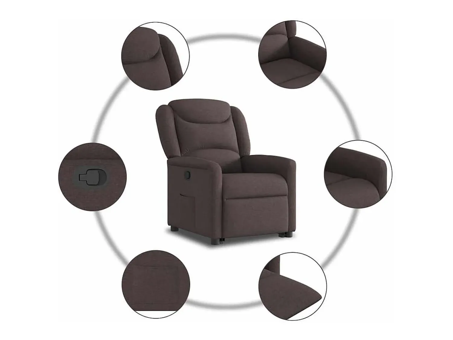Poltrona Confortável | Poltrona reclinável elevatória tecido -escuro SHL217831^ Poltrona