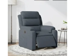 Poltrona* Poltrona Confortável | Poltrona reclinável elétrica veludo cinzento-escuro SHL120622 Cinza antracite