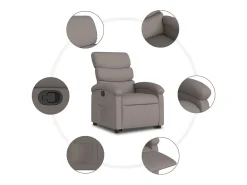 Poltrona* Poltrona Confortável | Poltrona reclinável elevatória tecido cinzento-acastanhado SHL402621 Taupe