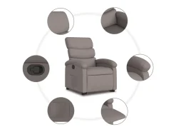 Poltrona* Poltrona Confortável | Poltrona reclinável elevatória tecido cinzento-acastanhado SHL402621 Taupe