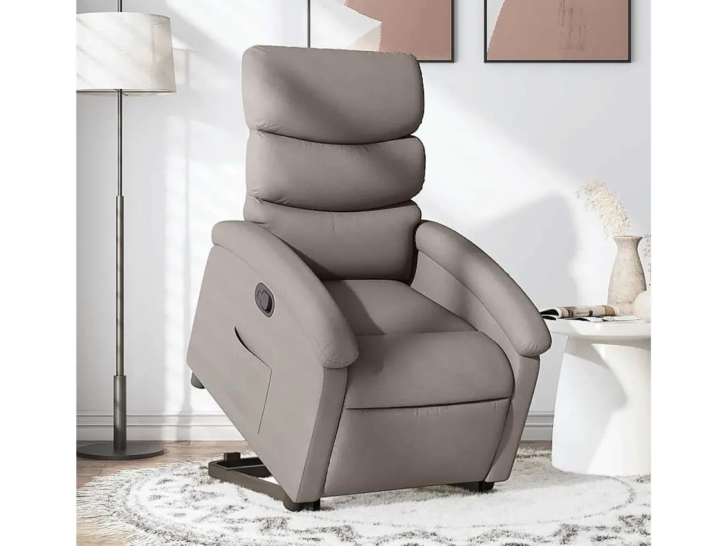 Poltrona* Poltrona Confortável | Poltrona reclinável elevatória tecido cinzento-acastanhado SHL402621 Taupe