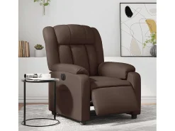 Poltrona| Poltrona Confortável | Poltrona reclinável elétrica couro artificial SHL241959 Castanho