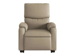 New Poltrona Confortável | Poltrona reclinável elevatória couro artificial cor cappuccino SHL395111 Castanho