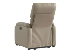 New Poltrona Confortável | Poltrona reclinável elevatória couro artificial cor cappuccino SHL395111 Castanho