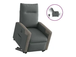 Poltrona| Poltrona Confortável | Poltrona reclinável elevatória elétrica tecido cinzento-escuro SHL555106 Cinza antracite