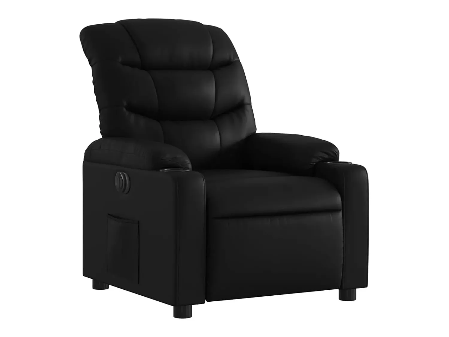 Poltrona| Poltrona Confortável | Poltrona reclinável elétrica couro artificial SHL481209 Preto