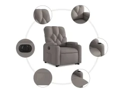 Online Poltrona Confortável | Poltrona reclinável elevatória elétrica cinza-acastanhado SHL404221 Taupe
