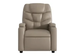 Poltrona| Poltrona Confortável | Poltrona reclinável elétrica couro artificial cor cappuccino SHL425726 Castanho