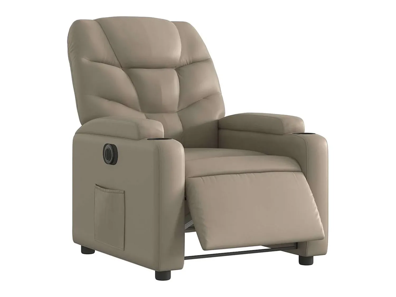 Poltrona| Poltrona Confortável | Poltrona reclinável elétrica couro artificial cor cappuccino SHL425726 Castanho