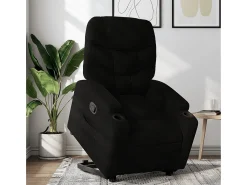 Hot Poltrona Confortável | Poltrona reclinável elevatória tecido SHL519956 Preto